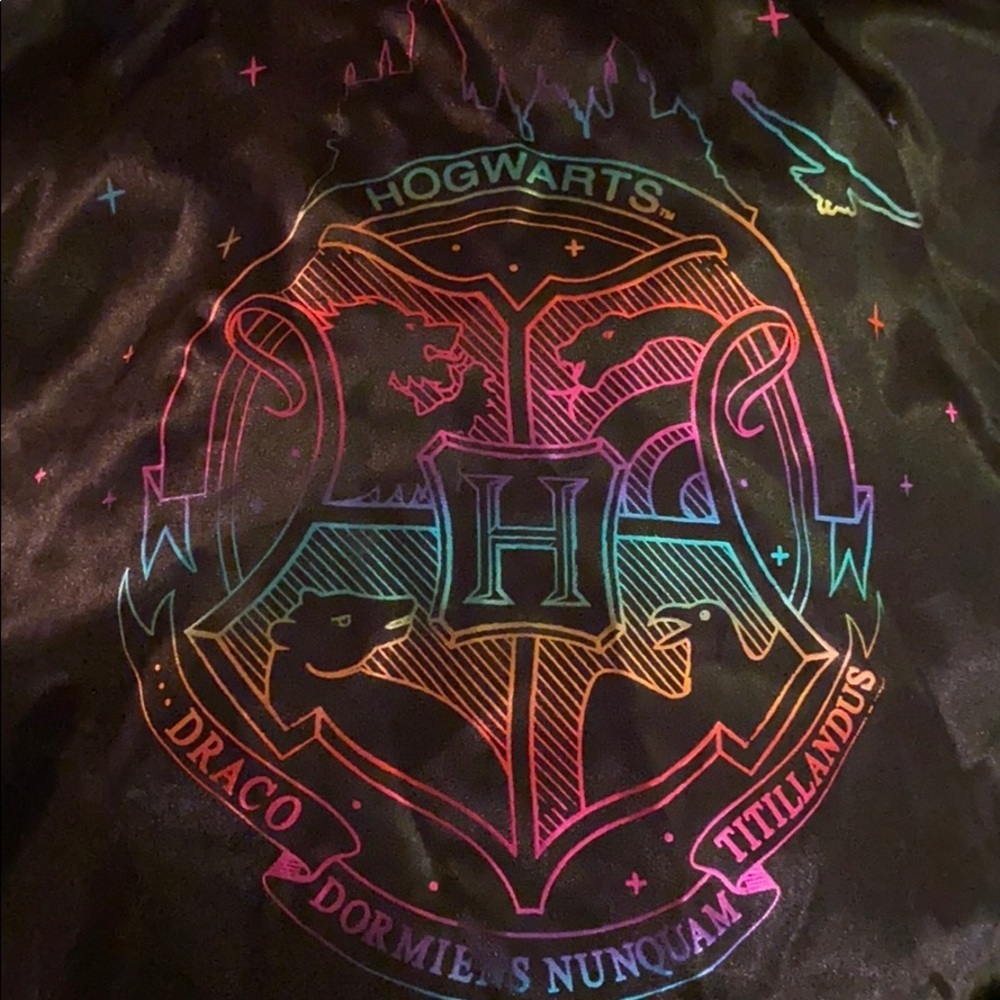 HARRY POTTER Hogwarts Cape black & shiny neon​ halloween dress up costume cape - Picture 3 of 4